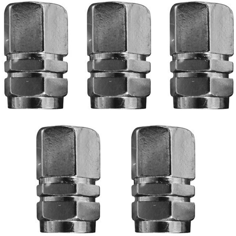 Set di 5 tappi per ruota auto grigia