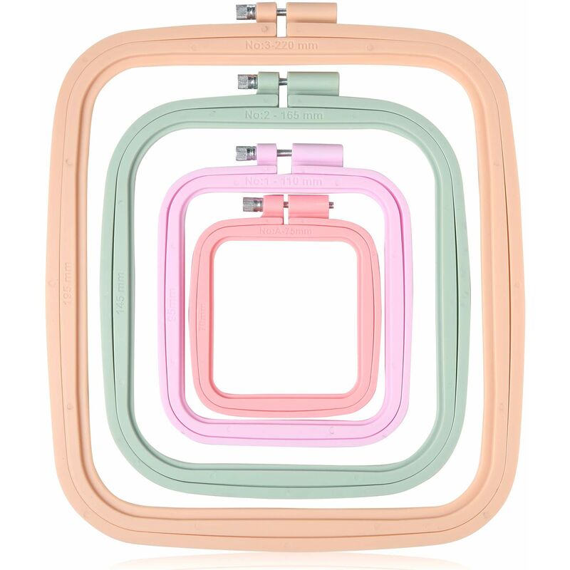 Tumalagia - Set di 4 telai da ricamo quadrati in 4...