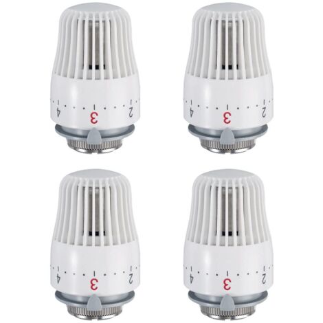 Set di 4 teste termostatiche, testa di ricambio per valvola termostatica M30 x 1,5, valvola termostatica per radiatore