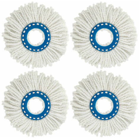 Set di 4 testine per mocio in microfibra, testine di ricambio rotonde, testine per mocio rotanti a 360° per la pulizia dei pavimenti (diametro 1)