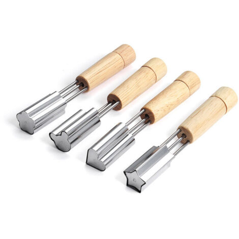 Set di 4 utensili da forno in acciaio inossidabile per svuotare i cupcake, utensili per riempire i cupcake a forma di cuore, stella e fiore, accessori per decorare i cupcake, svuota cupcake