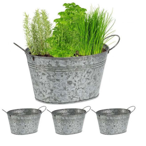 Set di 4 vasche in zinco 8830