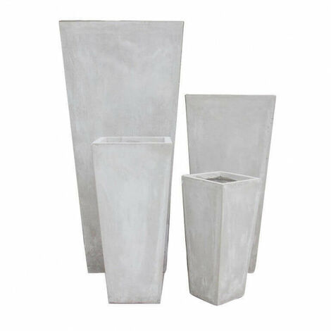 Set di 4 vasi Margherita in Fibra di argilla Beige