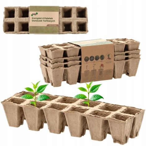 Set di 4 vassoi - vasi di torba 277,5x9x5 cm GardenLine