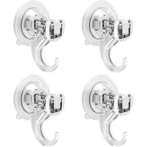 Set di 4 ventose con ganci per casa, bagno, doccia, cucina, vetro, ganci per tende, piastrelle, porta doccia, 2 kg, trasparente