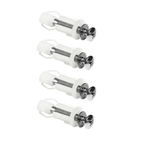 Set di 4 viti di espansione universali per sedili WC, fissaggi e accessori di collegamento per sedili WC.