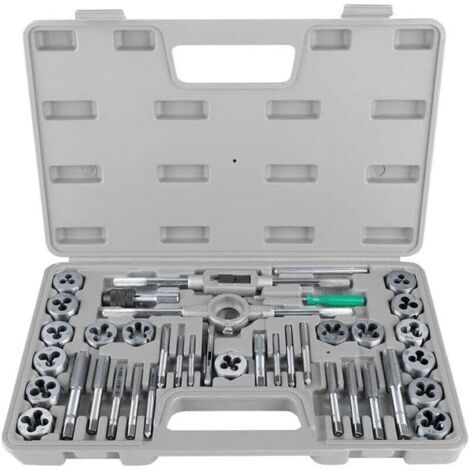 Set di 40 maschi e filiere in acciaio M3-M12 con 17 maschi e 17 filiere