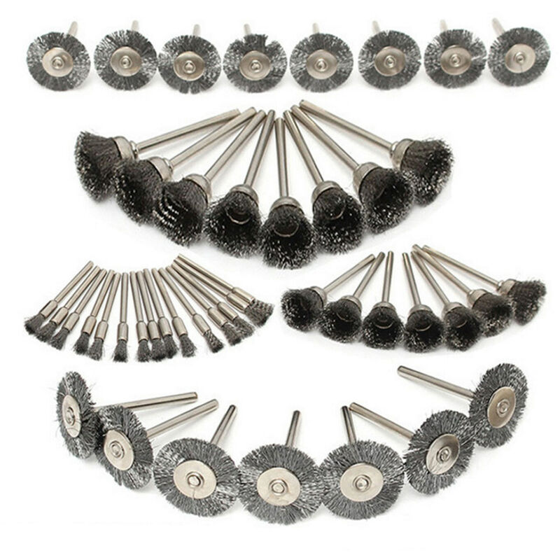 Set di 45 ruote per spazzole metalliche in acciaio...