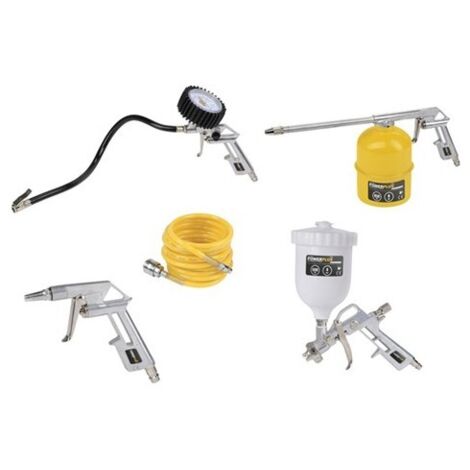 Set di 5 accessori per compressore a sgancio rapido powair0020 powerplus