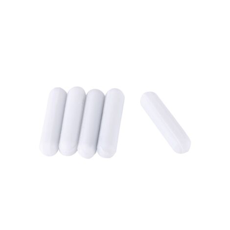 Set di 5 agitatori magnetici in PTFE bianco tipo C per uso di laboratorio.