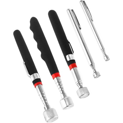 Set di 5 aste magnetiche telescopiche, strumento di prelievo magnetico estensibile, acciaio inossidabile, 1,5 LB 3 LB 10 LB 15 LB 20 LB