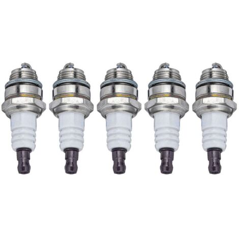 Set di 5 candele per motori a 2 tempi - L8RTF/BM6A/L7T - compatibili con decespugliatori, motoseghe e motocoltivatori