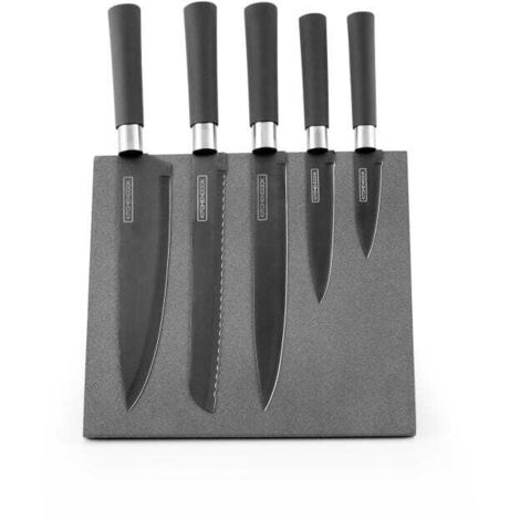 Set di 5 coltelli su supporto magnetico Kitchencook SLATE