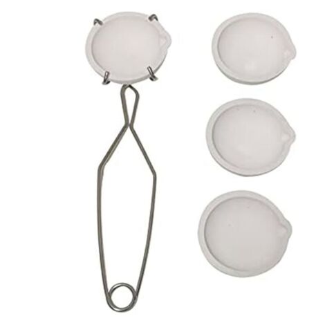 Set di 5 crogioli in ceramica per fusione: ciotola, piatto, tazza, oro, argento, rame con frusta, pinze e manico (2A)