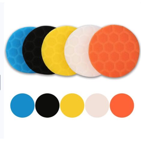 Set di 5 dischi lucidanti, 125 mm – Spugna flessibile di alta qualità – Per lucidatura di auto e superfici delicate – Colori assortiti