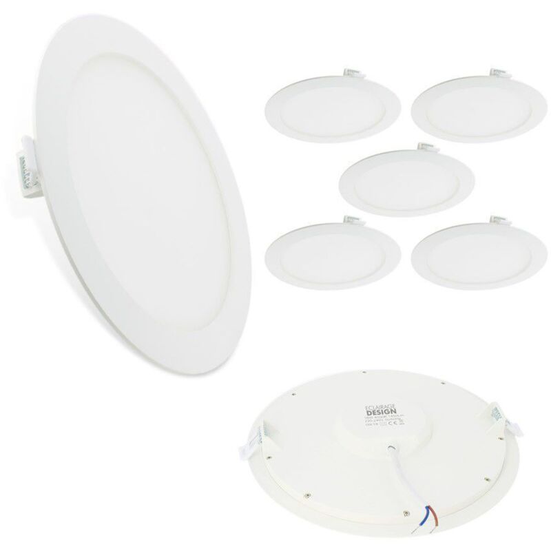 Arum Lighting - Set di 5 downlight a led extra piatti da 18 w. Température de Couleur: Bianco neutro 4000K