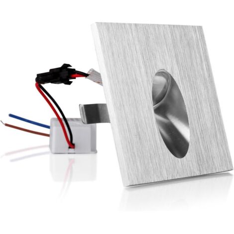Set di 5 faretti LED quadrati da incasso per scale e portici, 1W AC 100-245V, luce bianca calda.