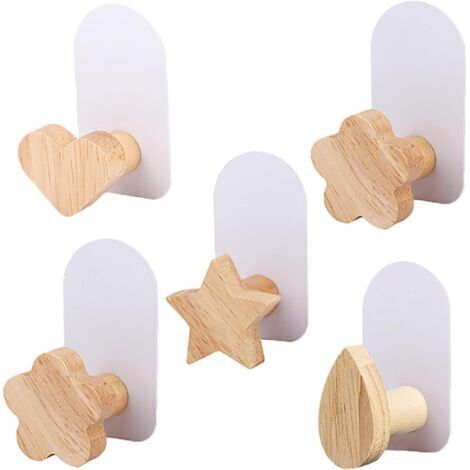 Set di 5 ganci adesivi da parete per bambini, ganci multifunzionali con design di animali dei cartoni animati, per asciugamani, vestiti, zaini e cappelli.