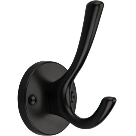 Set di 5 ganci rotondi per asciugamani – Ganci neri opachi per appendere cappotti, ganci per asciugamani da bagno, ganci da parete in lega di zinco per asciugamani da bagno, porta asciugamani