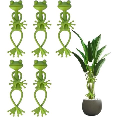 Set di 5 graziosi e stabili supporti per piante in vaso, ideali per piccole piante grasse e succulente, con clip a rana e rampicanti, perfetti per decorare giardini interni ed esterni.