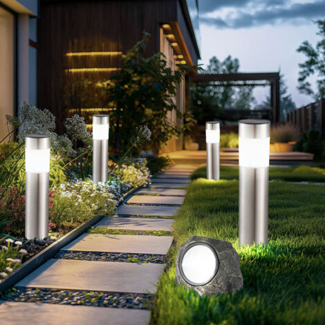 Lampade solari per esterni, in pietra decorativa con LED, set da 3 pezzi, decorazione da giardino, a energia solare, per balconi – lampada da esterni in pietra antracite – lampade decorative Lampade solari per esterni, in pietra decorativa con LED, set da 3 pezzi, decorazione da giardino, a energia solare, per balconi – lampada da esterni in pietra antracite – lampade decorative