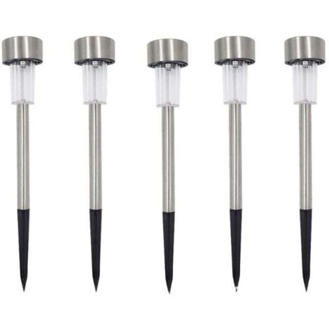 Set di 5 luci solari a LED, luci da giardino, luce bianca