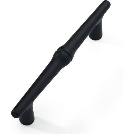 Set di 5 maniglie per mobili da cucina, maniglie senza foro da 96 mm, maniglie per armadi, maniglie per cassetti da cucina, maniglie per mobili, per uffici, cassetti, armadi, credenze - Nero opaco