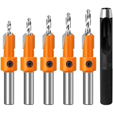 Set di 5 punte da trapano, set di punte da trapano per legno da 8 mm, utensili per la lavorazione del legno, plastica, foratura (5)
