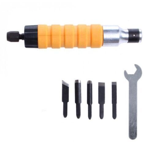 Set di 5 scalpelli per legno, set di utensili per incisione e taglio, utensile manuale per trapano elettrico per lavori artistici fai da te.