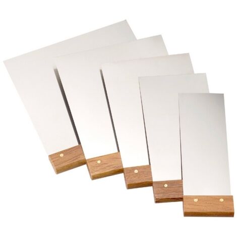 Set di 5 spatole da carrozziere Kapriol misure 40-60-80-100-120 mm manico legno