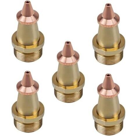 Set di 5 ugelli per saldatura in rame M16 H35 per alimentatori di filo, apertura da 1,5 mm, in ottone e rame, compatibili con filettature M16 x 35 mm.