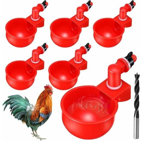 Set di 6 abbeveratoi automatici in plastica per pollame, ideali per pulcini, quaglie, anatre e altri uccelli.