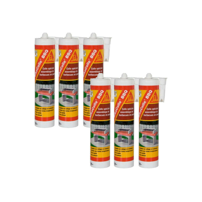 Sika - Set di 6 adesivi per il montaggio di piccoli barbecue in pietra Colle bbq - Beige chiaro - 500g - Clair