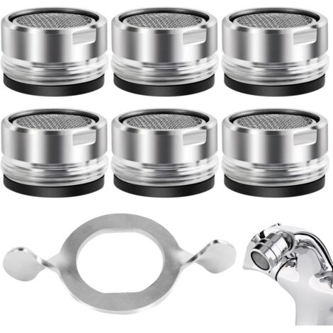 Set di 6 aeratori di ricambio per rubinetti del bagno, raccordi ad alto flusso da 24 mm con filettatura maschio, adatti per rubinetti di lavelli da cucina e bagno.