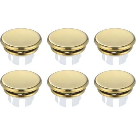 Set di 6 anelli di troppo pieno per lavello da cucina, color oro lucido (22-25 mm)
