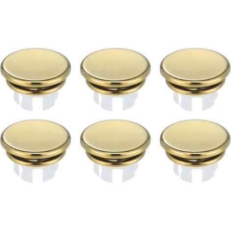 Set di 6 anelli di troppo pieno per lavello da cucina, color oro lucido (22-25 mm)