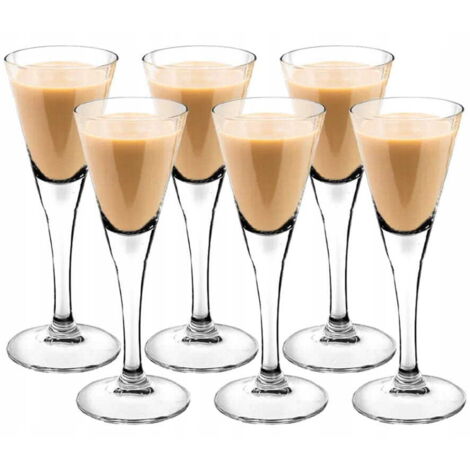Set di 6 bicchieri da liquore in vetro da 55 ml, 15 cm