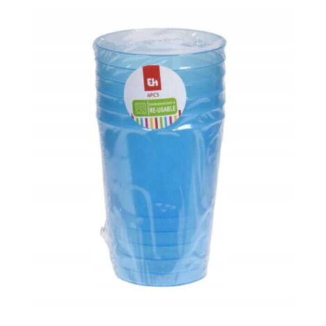 Set di 6 bicchieri di plastica colorati
