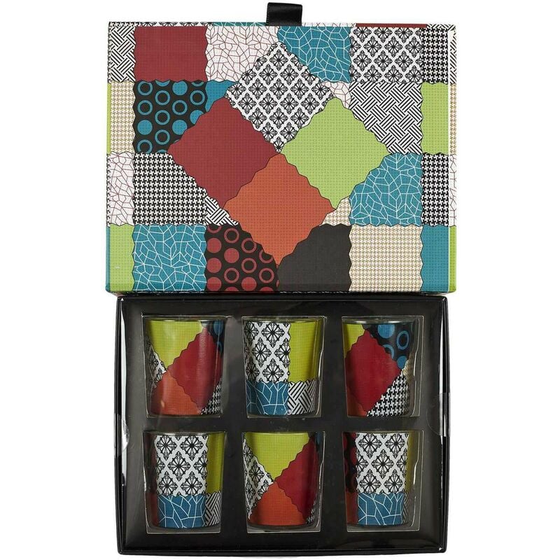 The Home Deco Factory - Set di 6 candele profumate Patchwork