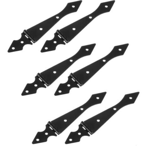 Set di 6 cerniere a fascia, cerniere per porte da capanno da 5,7 pollici, cerniere per cancelli resistenti, cerniere a T con viti, adatte per recinzioni in legno, cancelli da giardino, porte da fienil