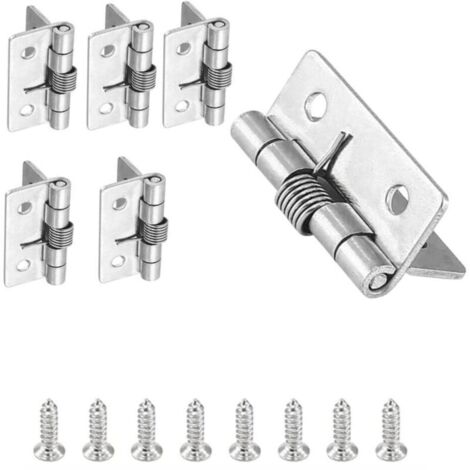 Set di 6 cerniere a molla autoapribili e autochiudenti, in acciaio inox 304, per porte a scomparsa, cerniere a molla