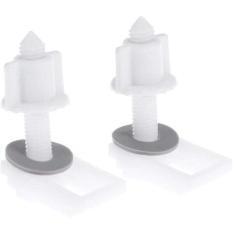 Set di 6 cerniere in plastica per sedili WC, complete di dadi e rondelle.