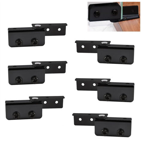 Set di 6 cerniere per porte in vetro laterali senza telaio, cerniere pivotanti regolabili per porte in vetro a battente da 5-8 mm