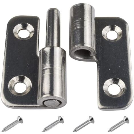 Set di 6 cerniere staccabili da 3,8 cm (1,5 pollici), piccole cerniere scorrevoli, cerniere per porte staccabili, acciaio inossidabile 304, apertura a sinistra