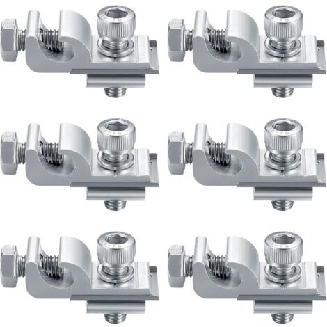 Set di 6 clip di messa a terra standard per pannelli solari, kit di montaggio per sistema di montaggio solare, clip per staffa di montaggio, capicorda di messa a terra per pannelli solari