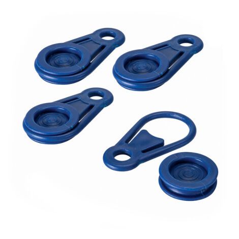 Set di 6 clip di plastica blu per teloni e tele