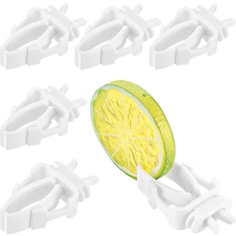 Set di 6 clip per gabbie per uccelli - Per pappagalli, verdure, frutta - Bianco - Per parrocchetti, cacatua, ara, calopsitte