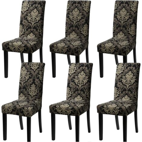 Set di 6 coprisedie elasticizzati universali per sedie da sala da pranzo (set da 6, ARoyal)