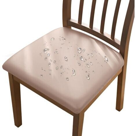 Set di 6 coprisedie impermeabili in similpelle, sfoderabili con fibbia di fissaggio, ideali per sala da pranzo, cucina, giardino e ufficio (kaki, 6 pezzi)