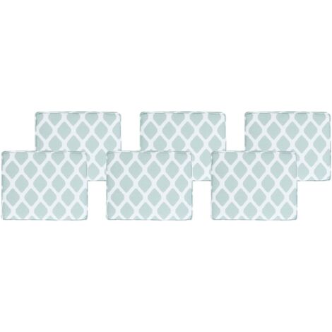 Set di 6 cuscini per sedie da esterno verde menta e bianco 31 x 39 cm Tolve